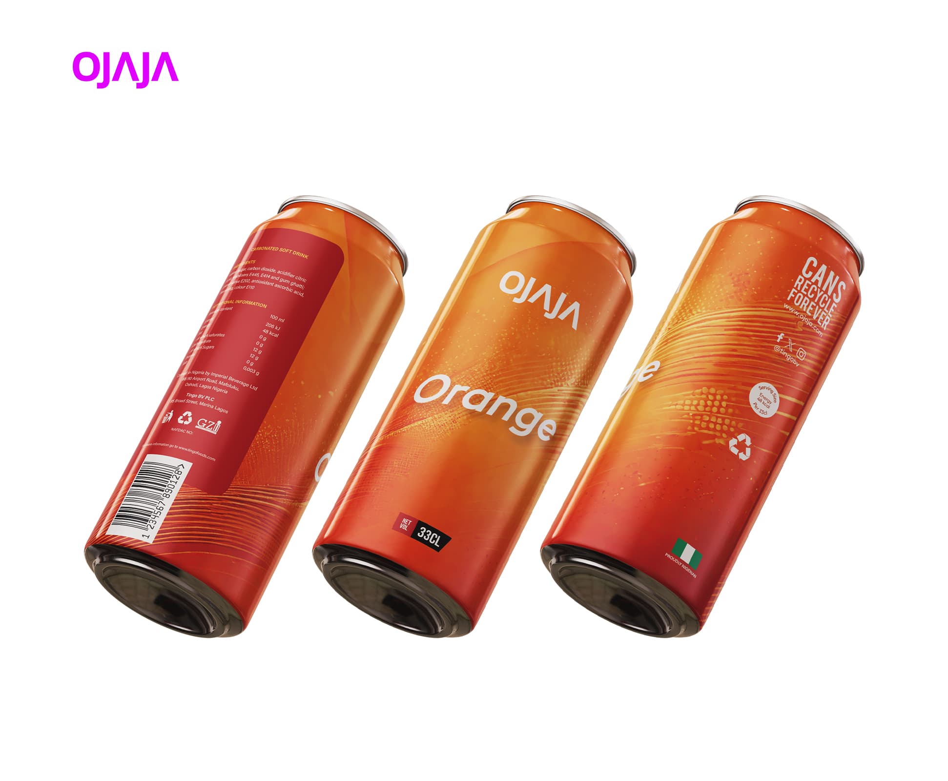 Ojaja Orange Drink Collection - Multiple Angles